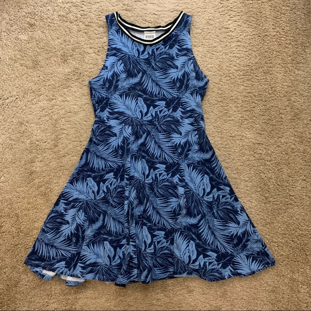 Blue Tropical Print Sleeveless Dress by PINK Victoria's Secret